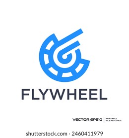 Abstract F wheel, logo vector design
