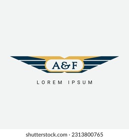 Abstract A and F wing concept Logo Template Design Vector