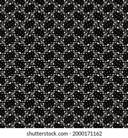 Abstract fabric with black spots. Monochrome textured background.