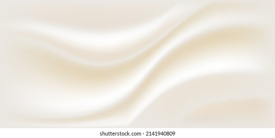 Abstract fabric crease beige brown smooth color background texture luxury style. Vector illustration