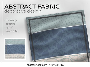Abstract Fabric Decorative Design with Realistic Mock up for Printing Production. Hijab , Scarf , Pillow , etc.