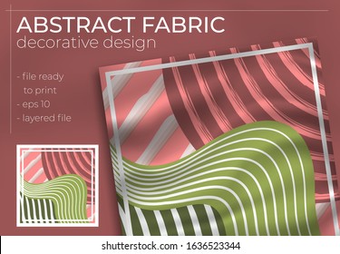 Abstract Fabric Decorative Design with Realistic Mock up for Printing Production. Hijab , Scarf , Pillow , etc.