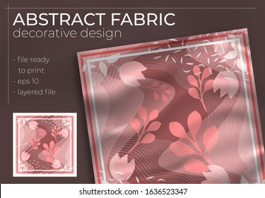 Abstract Fabric Decorative Design with Realistic Mock up for Printing Production. Hijab , Scarf , Pillow , etc.