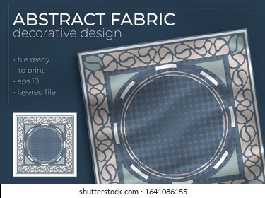 Abstract Fabric Decorative Design with Realistic Mock up for Printing Production. Hijab , Scarf , Pillow , etc.