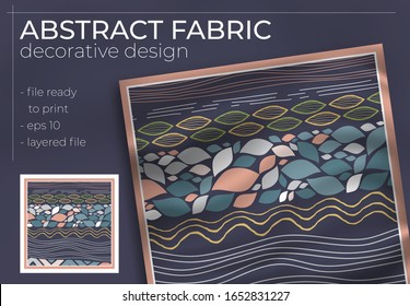 Abstract Fabric Decorative Design with Realistic Mock up for Printing Production. Hijab , Scarf , Pillow , etc.