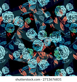 “Diseño de tela abstracta digital con colores atrevidos y Formas fluidas, patrón de repetición sin costuras perfecto para la impresión textil, telas de moda, decoración del hogar y uso creativo del diseño de superficies”.