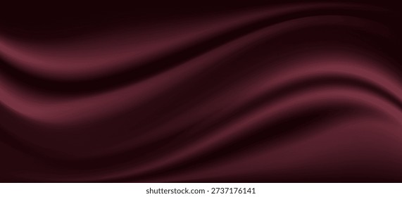 Abstract fabric material waving background. Abstract red background.Waving surface. 3D Illustration

