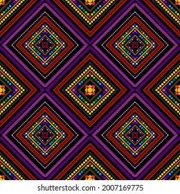 Abstract, fabric morocco, geometric ethnic pattern seamless flower color oriental. Background, Design for fabric, curtain, carpet, wallpaper, clothing, wrapping, Batik, vector illustration ,carpet.