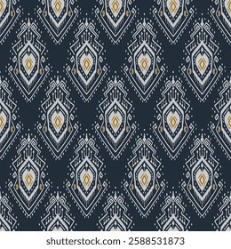 Abstract, Fabric Morocco, geometric ethnic pattern seamless flower color oriental. Background, Design for fabric, curtain, carpet, wallpaper, clothing, wrapping, Batik, vector illustration.
