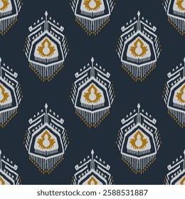 Abstract, Fabric Morocco, geometric ethnic pattern seamless flower color oriental. Background, Design for fabric, curtain, carpet, wallpaper, clothing, wrapping, Batik, vector illustration.