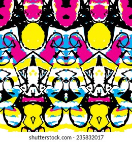 abstract fabric pattern in four colors