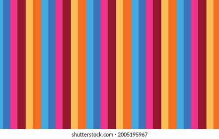Abstract fabric Retro Color style seamless stripes vector pattern