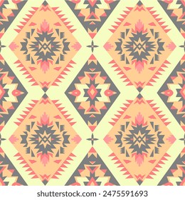 abstract fabric seamless pattern in a geometric style. American Indian tribe style