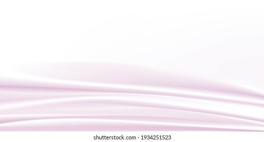 Abstract fabric texture vector background.Luxury light purple liquid wave.Rippled wavy milk. Beautiful and elegant pink background.Shiny and smooth silk.Cloth soft wave.Creases of satin or cotton.