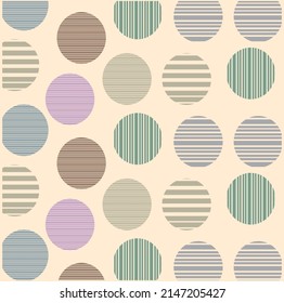 Abstract Fabric textured seamless circles pattern print, geometric Doodle dot, wallpaper, vector.