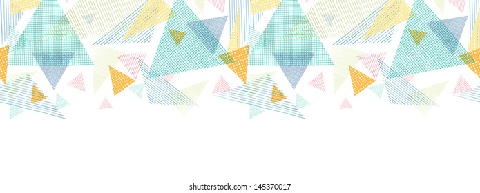 Abstract fabric triangles horizontal seamless pattern background