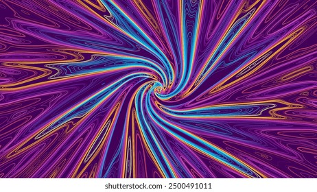 Abstract fabric twisted in spiral. Swirled fabric in topographic contour pattern. Luxury and elegant fluid liquid dynamic cloth in linear layered style. Neon flowing wavy lines. Vector illustration