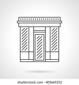 Abstract facade of textile shop. Commercial buildings. Storefronts and showcases. Vector icon flat thin line style. Element for web design, business, mobile app. 
