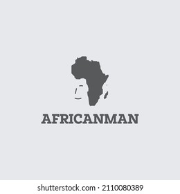 logo abstracto de face africa. plantilla del logotipo del mapa de áfrica.