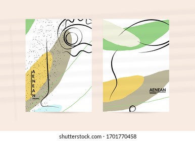 Abstract face art one line continuous drawing. Woman fashion logo portrait. Free hand sketch. Minimal poster or print mock up with shadow overlay. Contemporary trendy card or flyer design template.