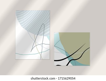 Abstract face art one line continuous drawing. Woman fashion logo portrait. Free hand sketch. Minimal poster or print mock up with shadow overlay. Contemporary trendy card or flyer design template.
