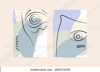 Resumen de dibujo continuo de una línea de arte facial. Retrato del logo de la moda femenina. Esbozo a mano libre. Afiche mínimo o impresión que se burlan de la sombra. Plantilla de diseño moderno de tarjetas o volantes.