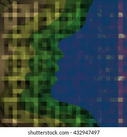 Abstract Face Card Mosaic