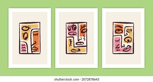 Abstract Face Collection for Poster Design