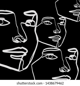 Dibujo abstracto de línea continua. Ilustración contemporánea vectorial de la moda