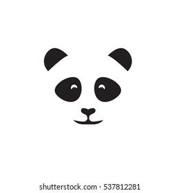 abstract face of cute panda vector design template