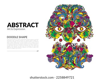 Abstract Face Doodle art with man and his expression. Suitable to your poster, backround, wallpaper and other design work!