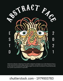 Abstract face doodle art. It's perfect for T-shirt, banner, cover, and poster.