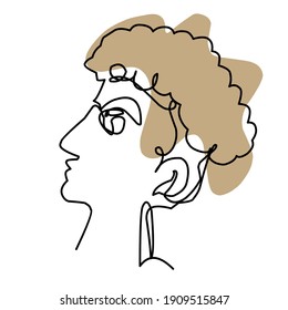 estética de dibujo facial abstracto, línea continua mínima, retrato contemporáneo simple, idea escandinava para arte mural, afiche, tarjeta, impresión. diseño de vocabulario de belleza