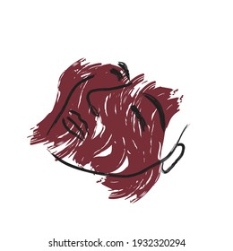 dibujo de caras abstractas con estilo de pincel de arte