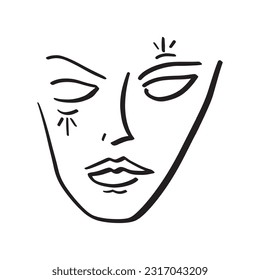 Abstract face drawing ,good for graphic design resources, posters, pamflets, stickers, prints, books title, and more.