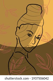 abstract face drawing. hand drawn art brush strokes contemporary portrait woman for wall art , fashion design and your promotion