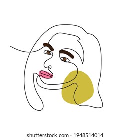 abstract face drawing. hand drawn art brush strokes contemporary portrait woman for wall art , fashion design and your promotion