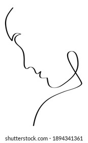 Abstract face drawing with lines, fashion concept, woman beauty minimalist, vector illustration for t-shirt, print design, covers, web