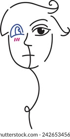 dibujo abstracto de la cara para la decoración de la pared