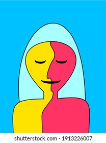 abstract face girl in the vector