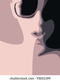 Abstract face with glasses