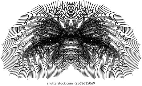 Abstract face gorilla spider web isolated on white background, vector file.