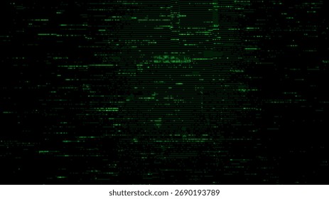 Cara Abstractas en el arte del pixel verde con efecto digital del glitch. Textura de ruido de juego retro con visualización de datos distorsionada para el concepto cyberpunk.