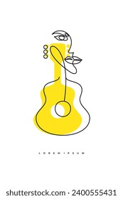 abstract face guitar vector symbol