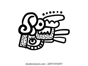 Abstrakte Face Handzeichnung, Linie, schwarz-weiß Kubismus Kunst Stil Vektorgrafik.