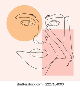 abstract face  hand drawn,vector illustration eps 10