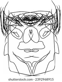 The abstract face of a human pig is depicted in this illustration