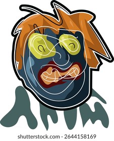 ABSTRACT FACE IMAGES ARE SUITABLE FOR T-SHIRT, JACKET DESIGN IMAGES OR FOR FASHION