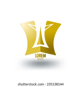 Abstract face with the letter w.  Logo design template.