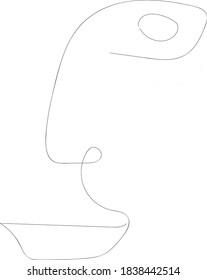 Abstract Face Line Art Fine Art